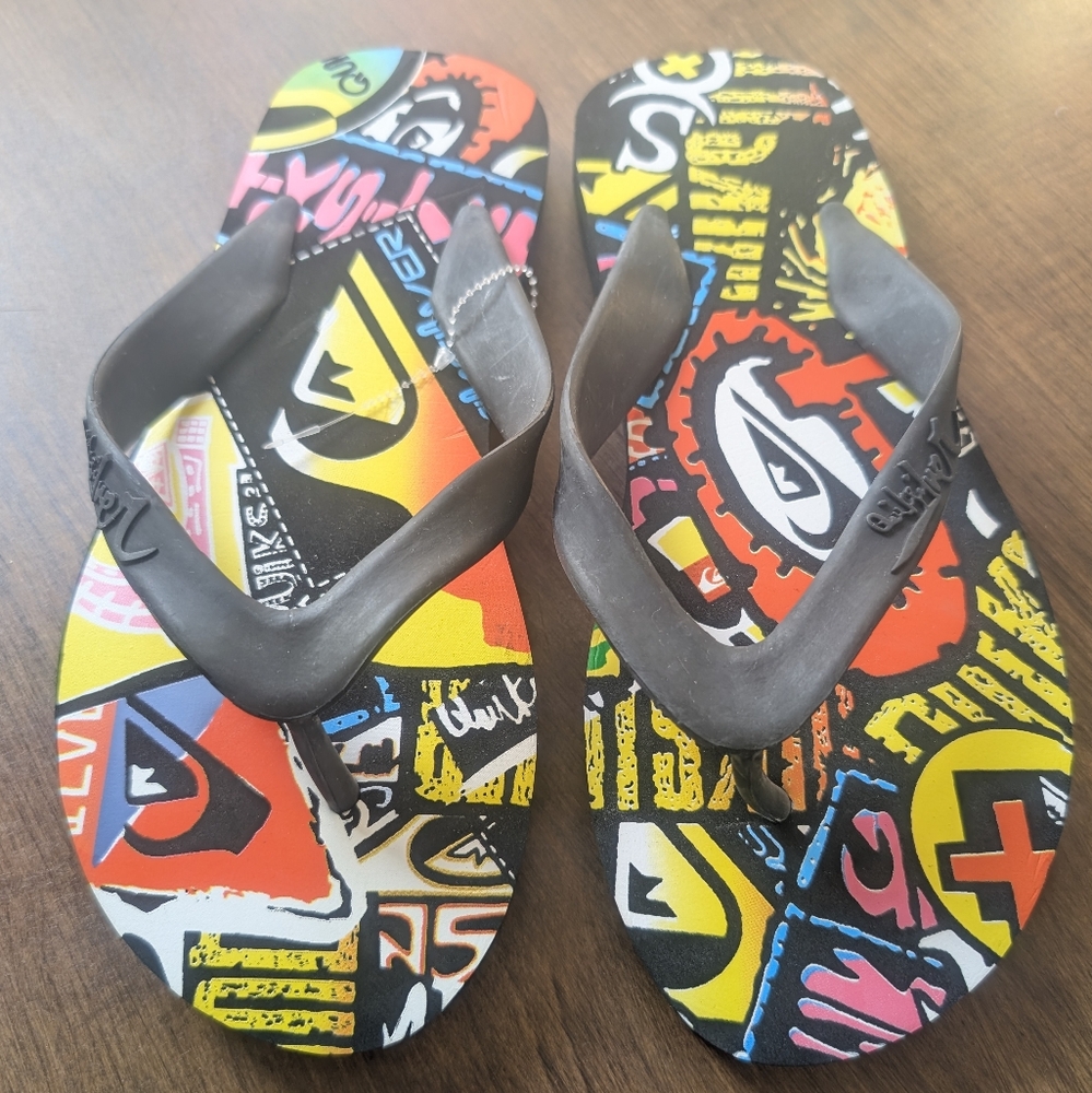 Quiksilver Molokai Art Graphic Men's Flip-Flops Size 9 NEW